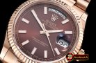 Rolex Daydate 36mm Flt RG/RG Brown Thick Stk BP Swiss 2836