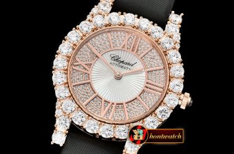 Chopard L'Heure Du Diamant Round RG/LE (Black) Rose Gold MY9015