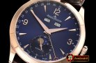 Jaeger Le Coultre Master Ultra Thin Moonphase RG/LE Blue KMF MY9015 Mod