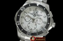 TAG0282A - Aquaracer Big Date Chrono SS/SS White Jap OS Qtz