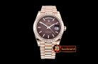 Replica Rolex DayDate 40mm RG/RG 18K Wrp Brown Stks BP Swiss 283