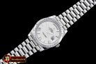Replica Rolex DayDate 40mm SS/SS White Roman Flut BP A2836 Mod32