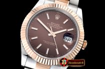 Rolex Datejust DJ2 41mm Oyt Flt RG/SS Brown/Stk BP Asia 2813