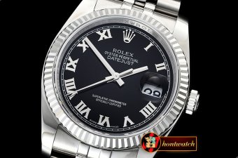 Rolex Datejust DJ 36mm Jub Flt 904L SS/SS Black Roman ARF A3135 Mod