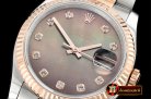 Rolex Datejust DJ 36mm Oyst Flt RG/SS Black MOP Diams BP A3135 M