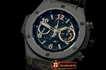 HUB0329D - Big Bang Black Unico PVD/RU Skeleton Asian 7750