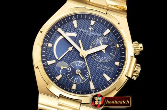 VACH. CONSTANTINE Overseas Dual Time Power Reserve YG/YG Blue TWA A1222