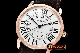 Cartier Ronde Louis Cartier Date RG/LE White Miyota 9015
