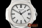 Patek Philippe Nautilus Jumbo 5711 SS/SS White/Stk PPF MY9015 Mod