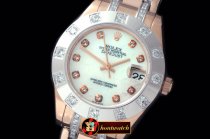 ROLMP018B - 12-Diam Bez RG MOP Wht/Diam Asian 2813