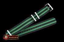 Rolex Black/Green 22mm Top Quality Nylon Strap