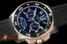 CAR0328A - Calibre de Cartier D-Chrono SS/RG/RU Black OS20