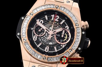 Hublot Big Bang Unico 45mm WDIAM/RG/RU Black V2 Asia 7750 Mod