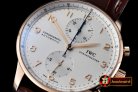 IWC0305 - Portuguese Chrono RG/LE Wht A-7750 New Improved