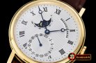 BRE063A - Classique SS Moonphase YG/LE White Miyota 9015