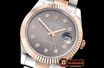 Rolex Datejust DJ2 41mm Oyt Flt RG/SS Grey/Diams BP Asia 2813