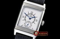 JAEGER LE COULTRE JL Reverso Automatic SS/LE White/Stk/Num Asia