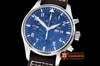 IWC0320 - 3777 Pilot Chrono SS/LE Blue 7750