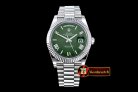 Replica Rolex DayDate 40mm SS/SS Green Roman Flut BP A2836 Mod32