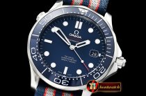 Omega Seamaster Diver 300m Co-Axial Cer SS/NY Blue BP A2836