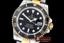 Rolex Submariner 116613 Cer YG/SS Blk BP V2 SP Asia 3135