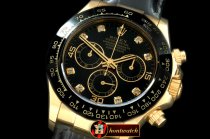 Replica Rolex Daytona 116528 YG/LE Black Diam A-7750 Sec@6