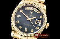 Rolex Daydate 36mm Flt YG/YG Black MOP Diam BP Swiss 2836