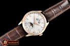 Jaeger Le Coultre Master Ultra Thin Moonphase RG/LE White KMF MY9015 Mod