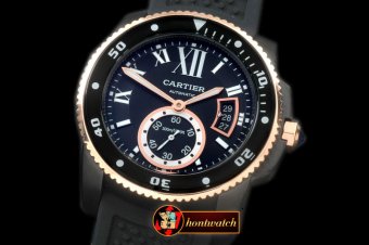 CAR0329A - Calibre de Cartier Diver PVD/RG/RU Black A-2813