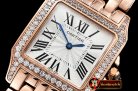 Cartier Santos Demoiselle Mens Diams RG/RG Wht Swiss Quartz