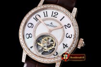 JL090 - Rendez-Vous Tourbillon RG Diamonds Paved Bezel White MOP