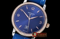 Mont Blanc Heritage Chronometrie Diams SS/RG/LE Blue MY9015 Mod