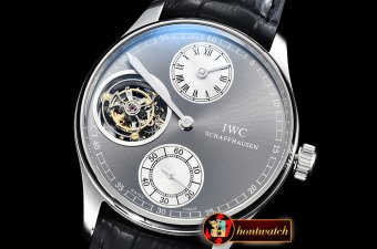 IWC Portugese Regulator Tourb IW544602 SS/LE Grey ZF Tourb