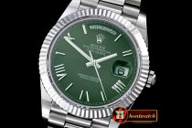 Replica Rolex DayDate 40mm SS/SS Green Roman Flut BP A2836 Mod32