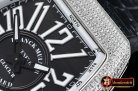 Franck Muller Vanguard Mens V45 Glacier Diams SS/LE/RU Blk ABF A2824
