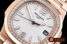 Patek Philippe Nautilus 7010 Ladies RG/RG Diams White - Swiss Qt