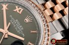 Rolex DateJust 36mm Jub Diam RG/SS Grn/Rmn/Dm BP A2813