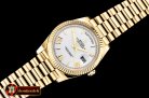Rolex DayDate 40mm Flt YG/YG Pearl Wht Roman BP Swiss 2836