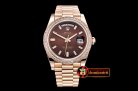 Rolex Daydate DD40 228206 Diam RG/RG Wrap Brown Diam BP Swiss 28