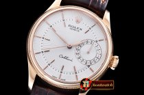 Rolex Cellini Date 39mm RG/LE White VFF Asia 3165 Mod