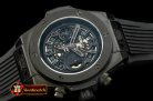HUB0324 - Big Bang All Black Unico PVD/RU Skeleton Asian 7750