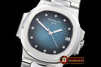 Patek Philippe Nautilus Ref.3800 Midsize SS/LE V.Blue Diams BP A