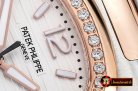 Patek Philippe Nautilus 7010 Ladies RG/SS Diams White - Swiss Qt