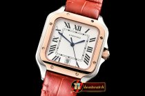 Cartier Santos De Cartier 2018 Ladies RG/SS/LE Wht Swiss Qtz