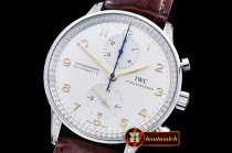 IWC Portuguese Chrono Diam SS/LE Wht/Gold ZF A79350 Mod