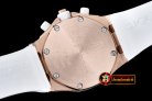 AP0369A - Royal Oak Ladies Chrono RG/RU Wht Stk Diam Bez VK64