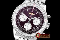 Replica Breitling Navitimer SS/SS Brown Asia 7750 Mod