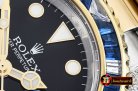 Rolex GMT II Red/Blue Rubies YG/SS Blk BP A3186 Mod