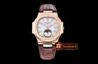 Best Quailty Patak Philippe Nautilus MoonPhase RG/LE White MY901