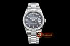 Rolex Daydate 36mm Flt SS/SS Black MOP Diam BP Swiss 2836